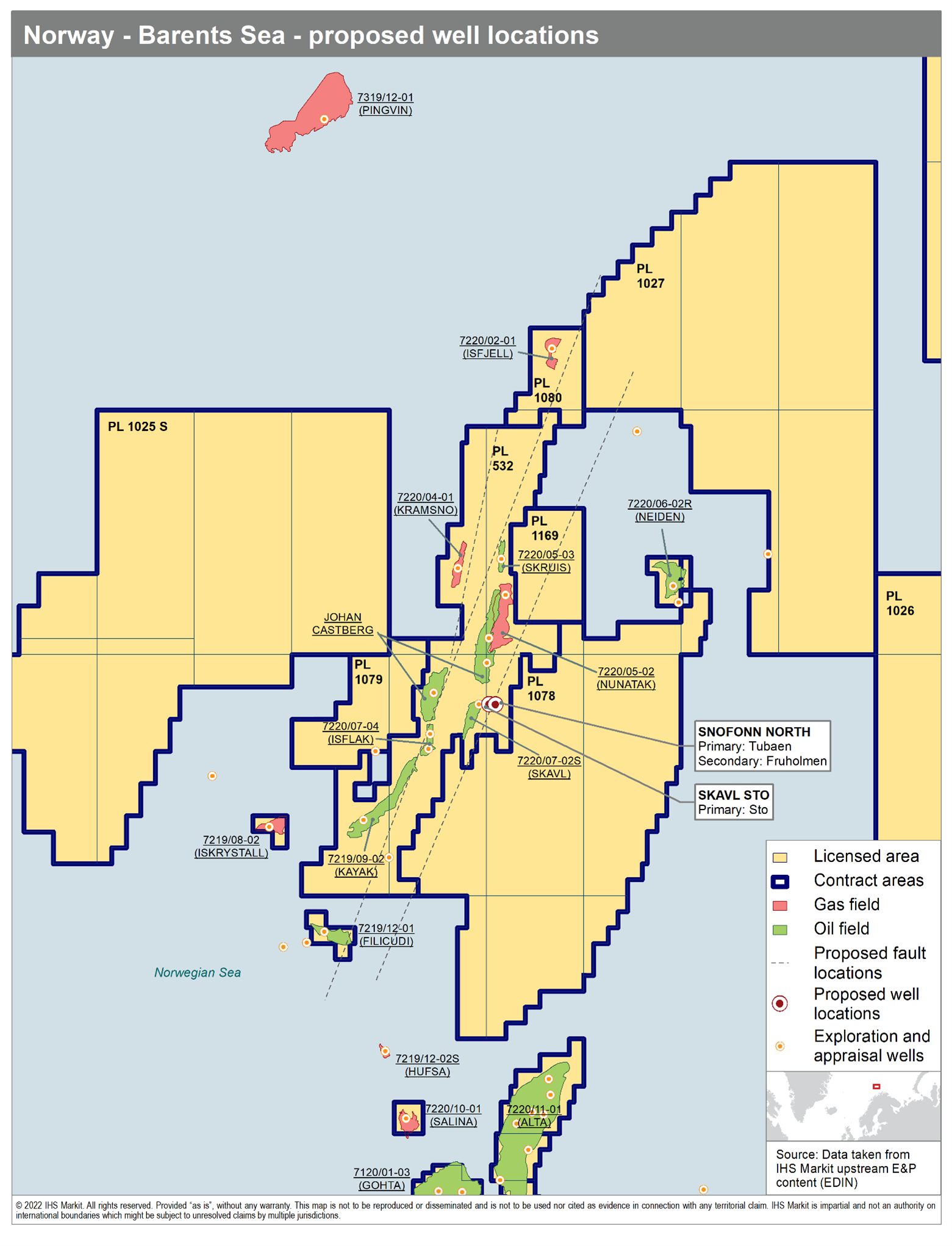 Norway Barents Sea proposed well locations