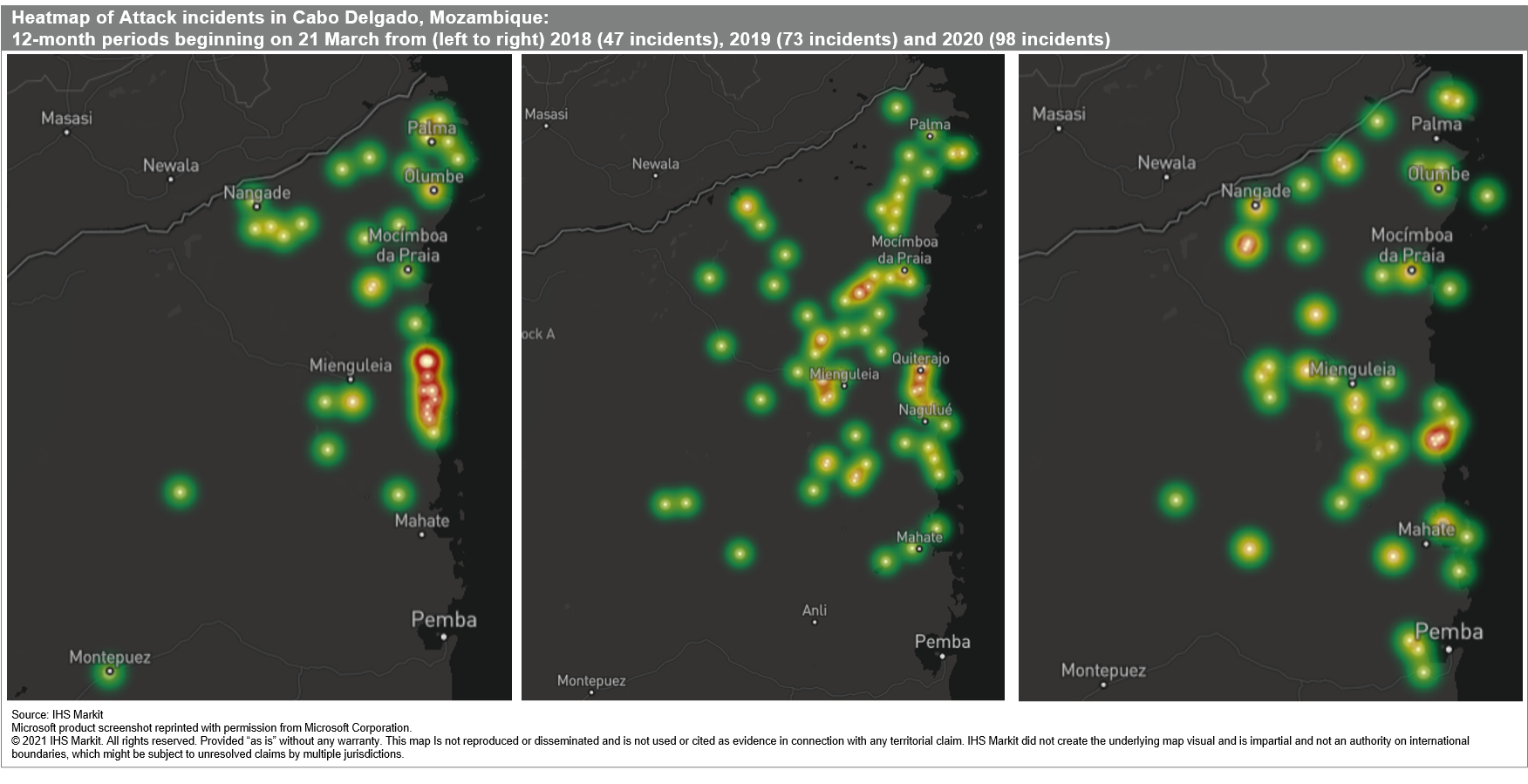 cabo delgado attack incidents over 12 months Mozambique