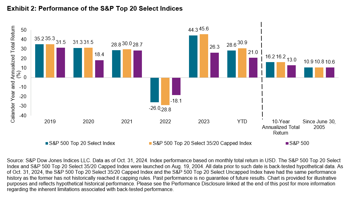 S&P 500 Top 20 Select Indices 소개: Exhibit 2